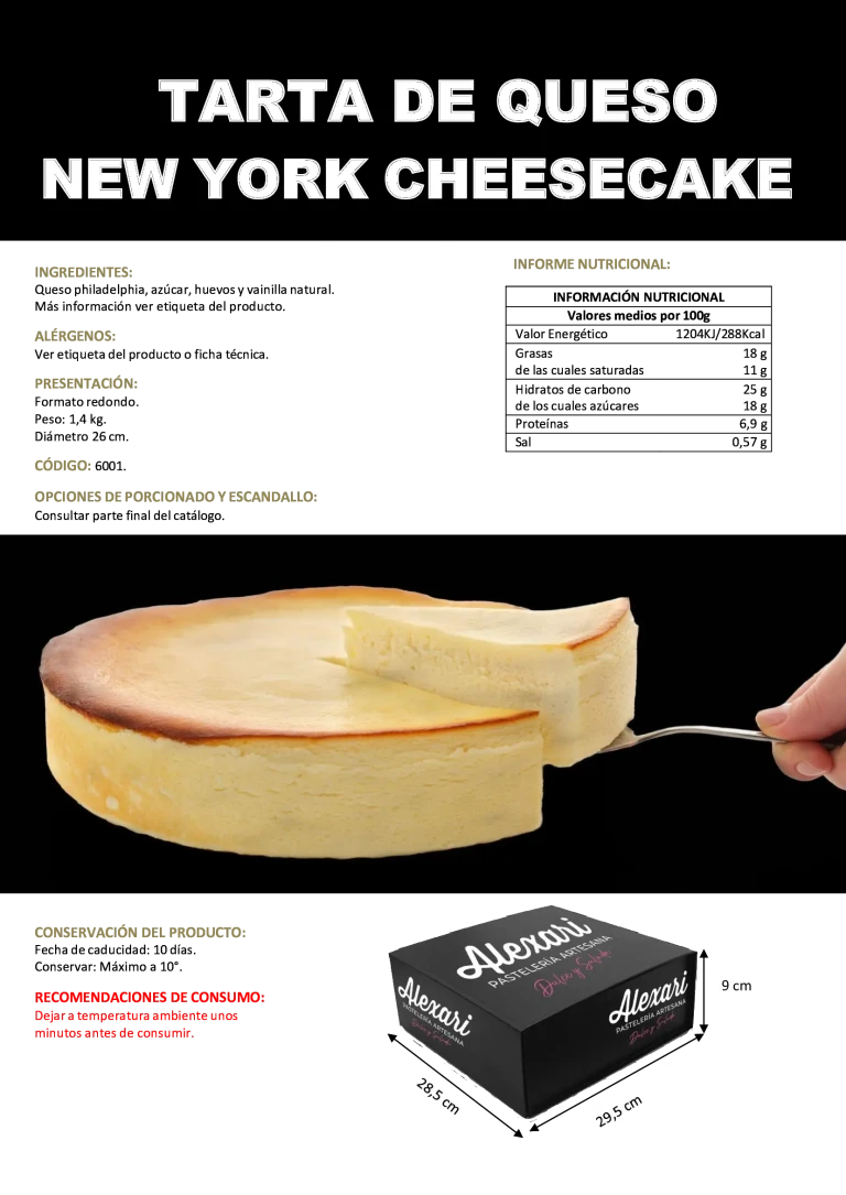 TARTA DE QUESO NEW YORK CHEESECAKE