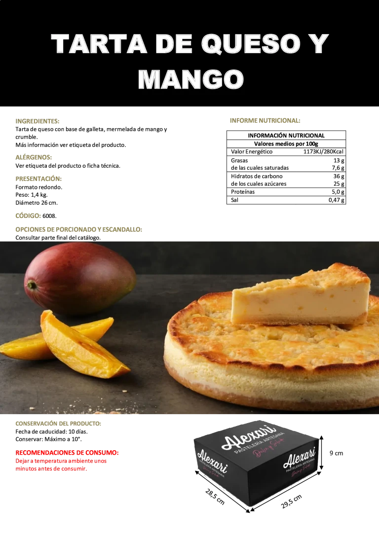 TARTA DE QUESO Y MANGO